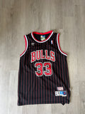 NBA Chicago Bulls Scottie Pippen black pinstripe Hardwood Classics Jersey