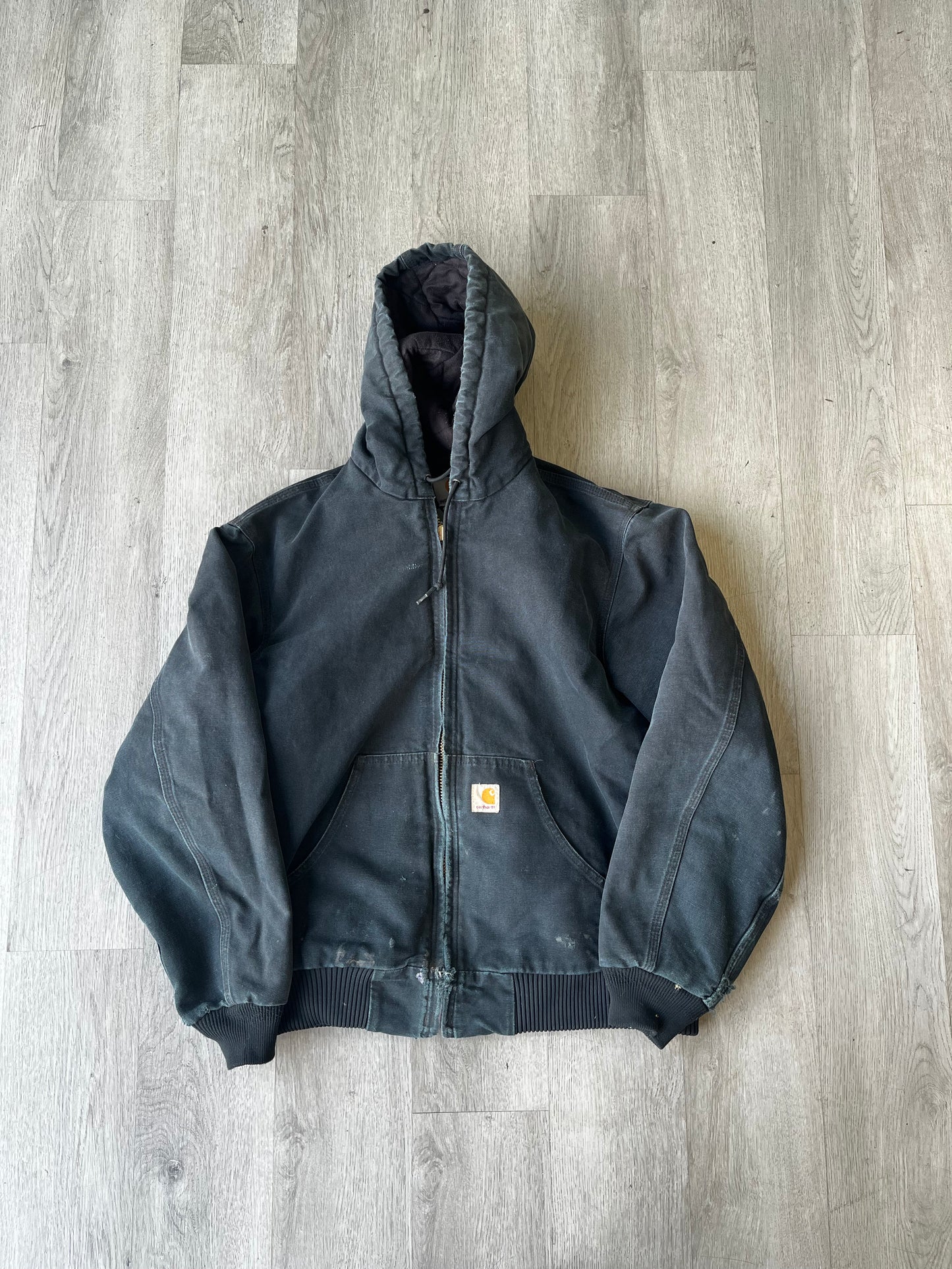 Vintage Carhartt Distressed Washed Black Jacket