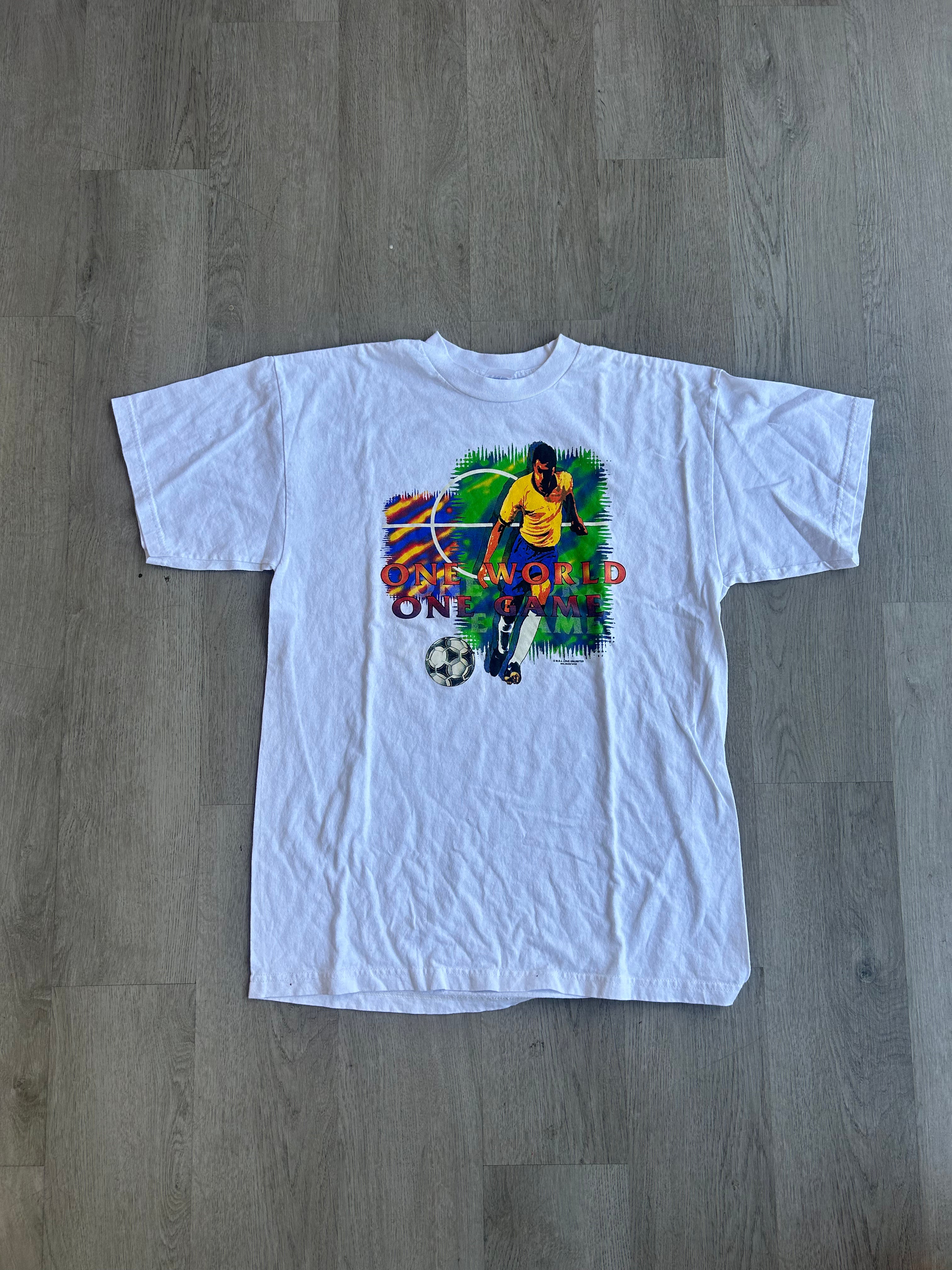Vintage One World One Game Soccer Tee
