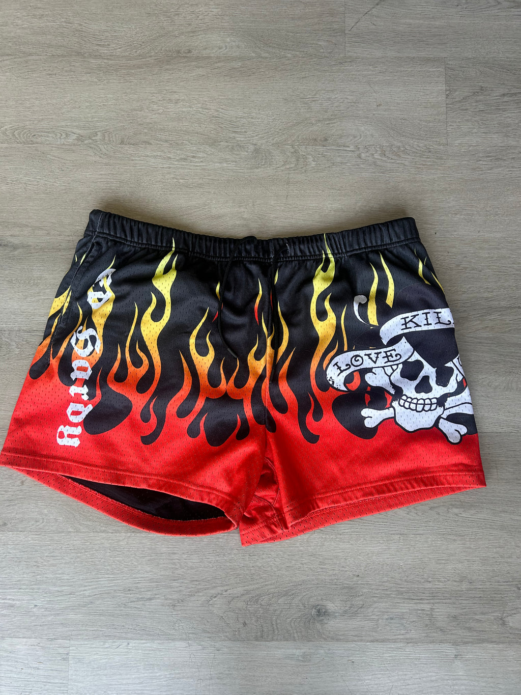 Y2K Ed Hardy Tattoos Skull & Flames Shorts