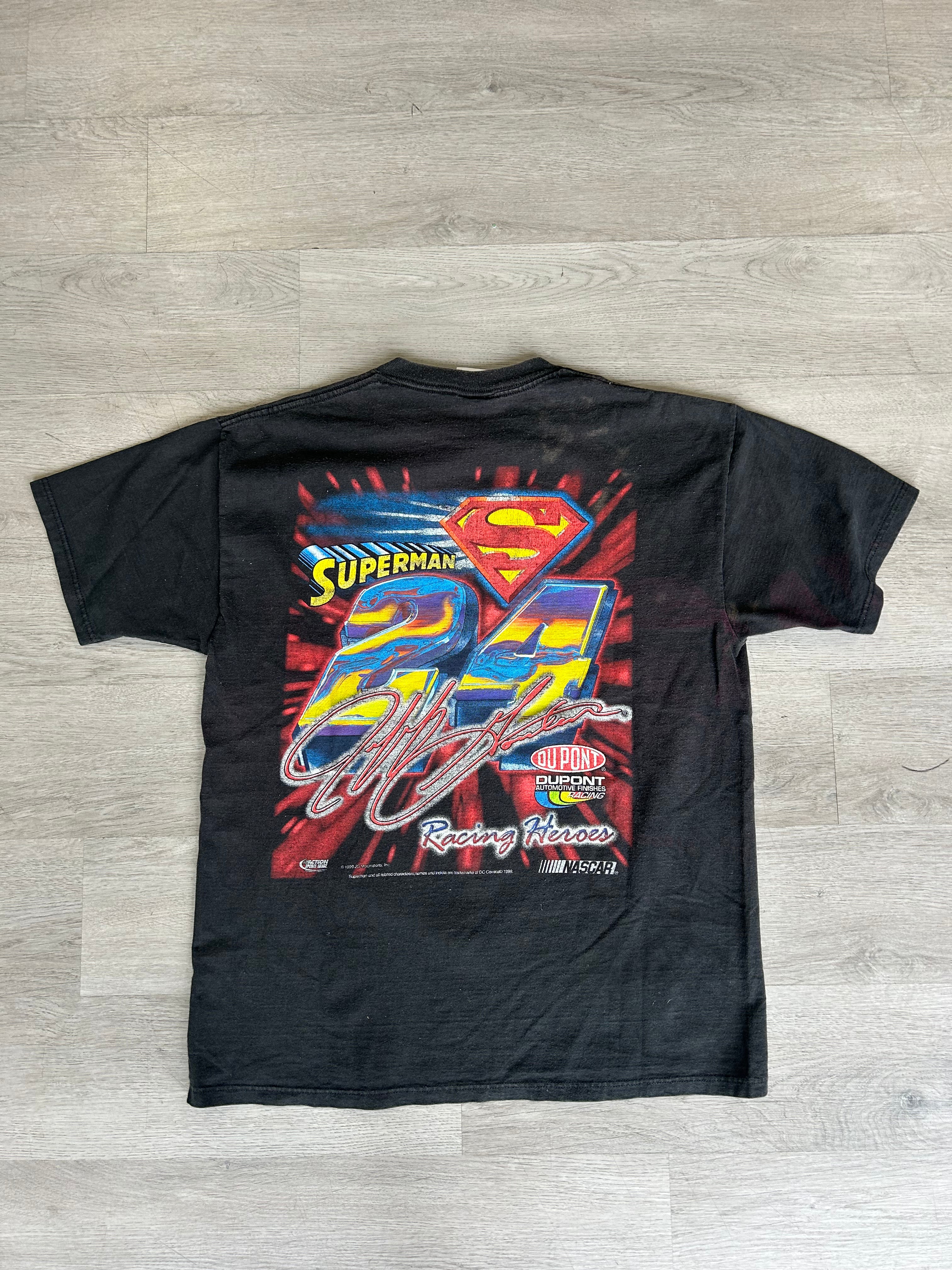 Vintage 1999 Jeff Gordon Superman Themed NASCAR Tee