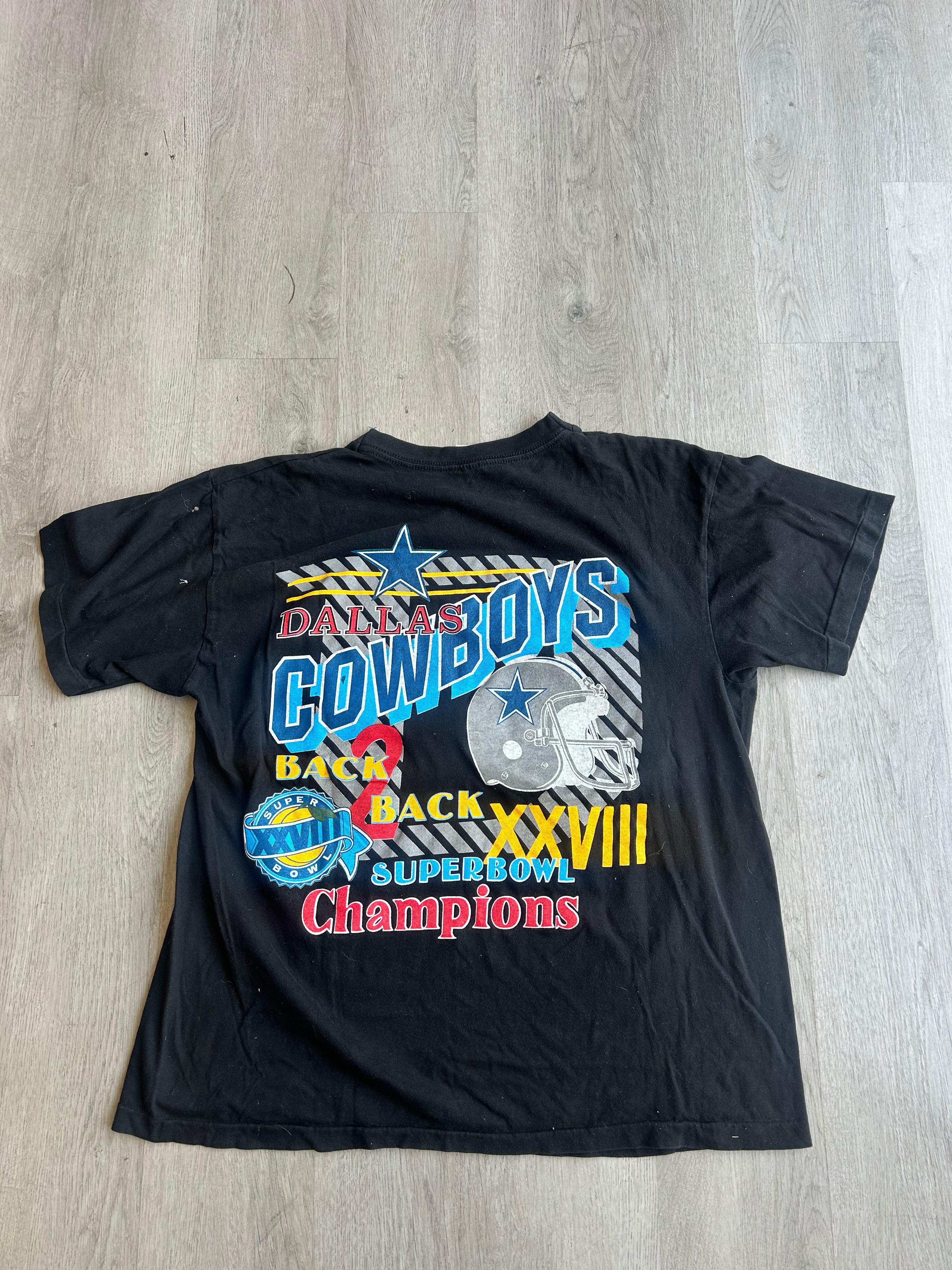 Vintage NFL Dallas CowBoys Back To Back Super Bowl Champions
