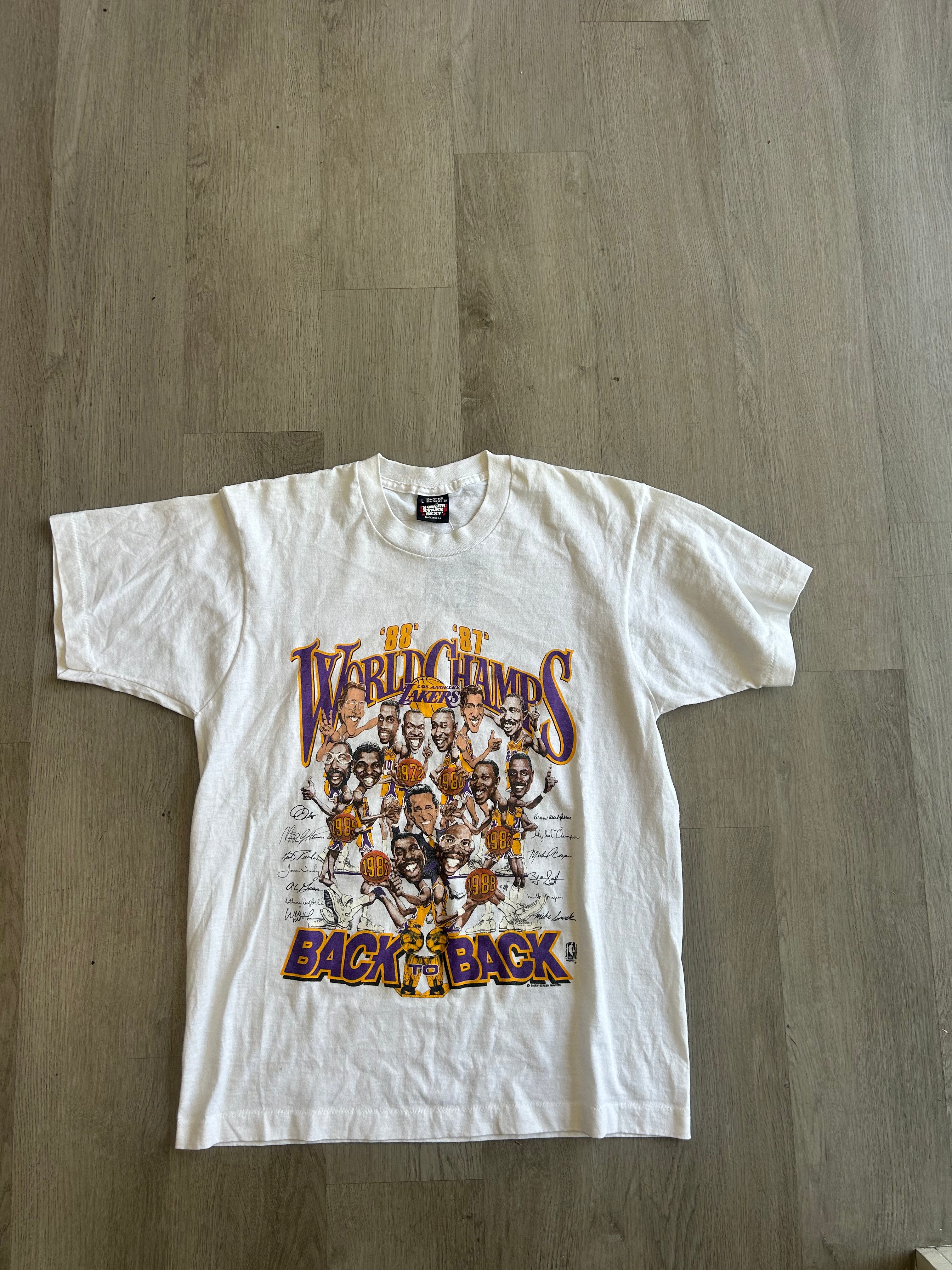 Vintage NBA Los Angeles Lakers Back to Back World Championship Tee