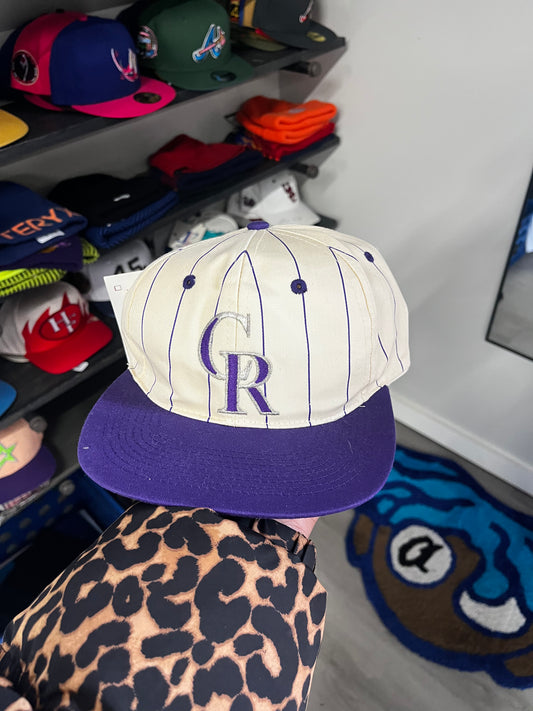 Vintage MLB Colorado Rockies Pinstripes Snap Back