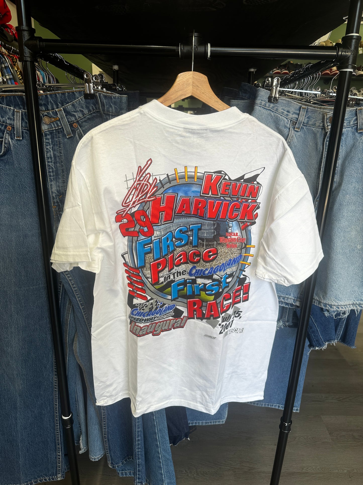 Vintage Kevin Harvick Chicagoland Speedway Inaugural Race Winner NASCAR Tee