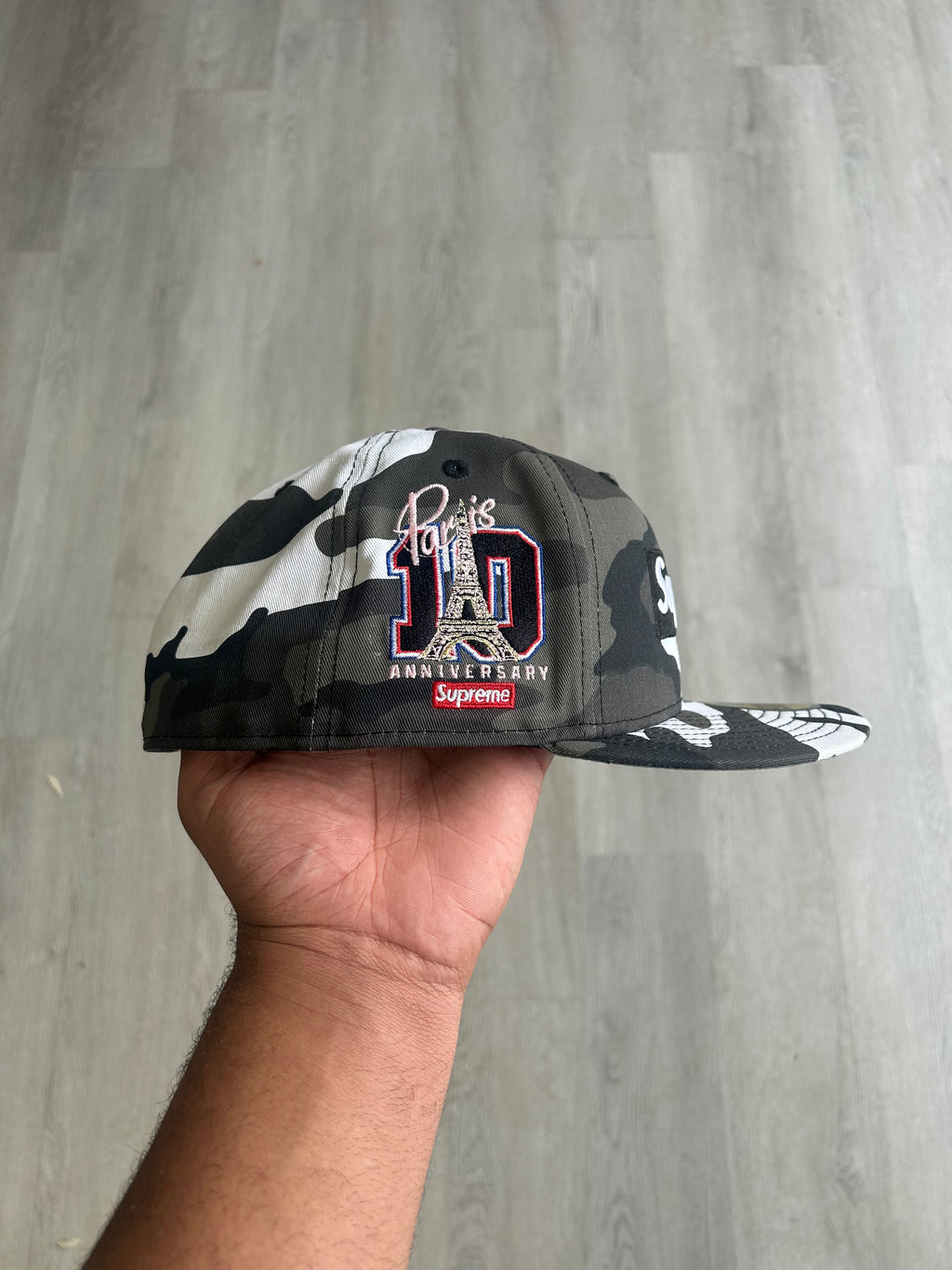 Pre-Owned Supreme Snow Camo Paris Fitted Hat