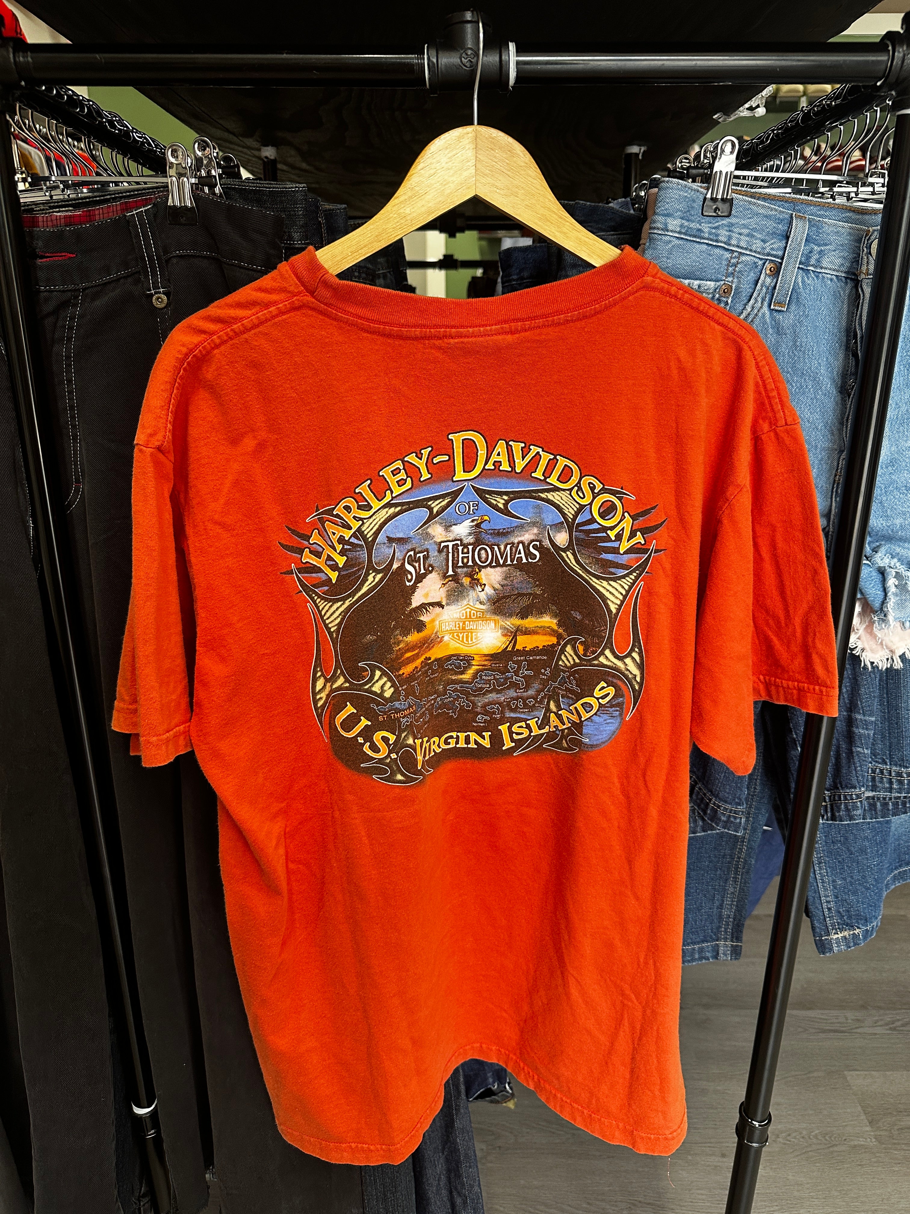 Vintage St Thomas US Virgin Island Harley-Davidson Tee