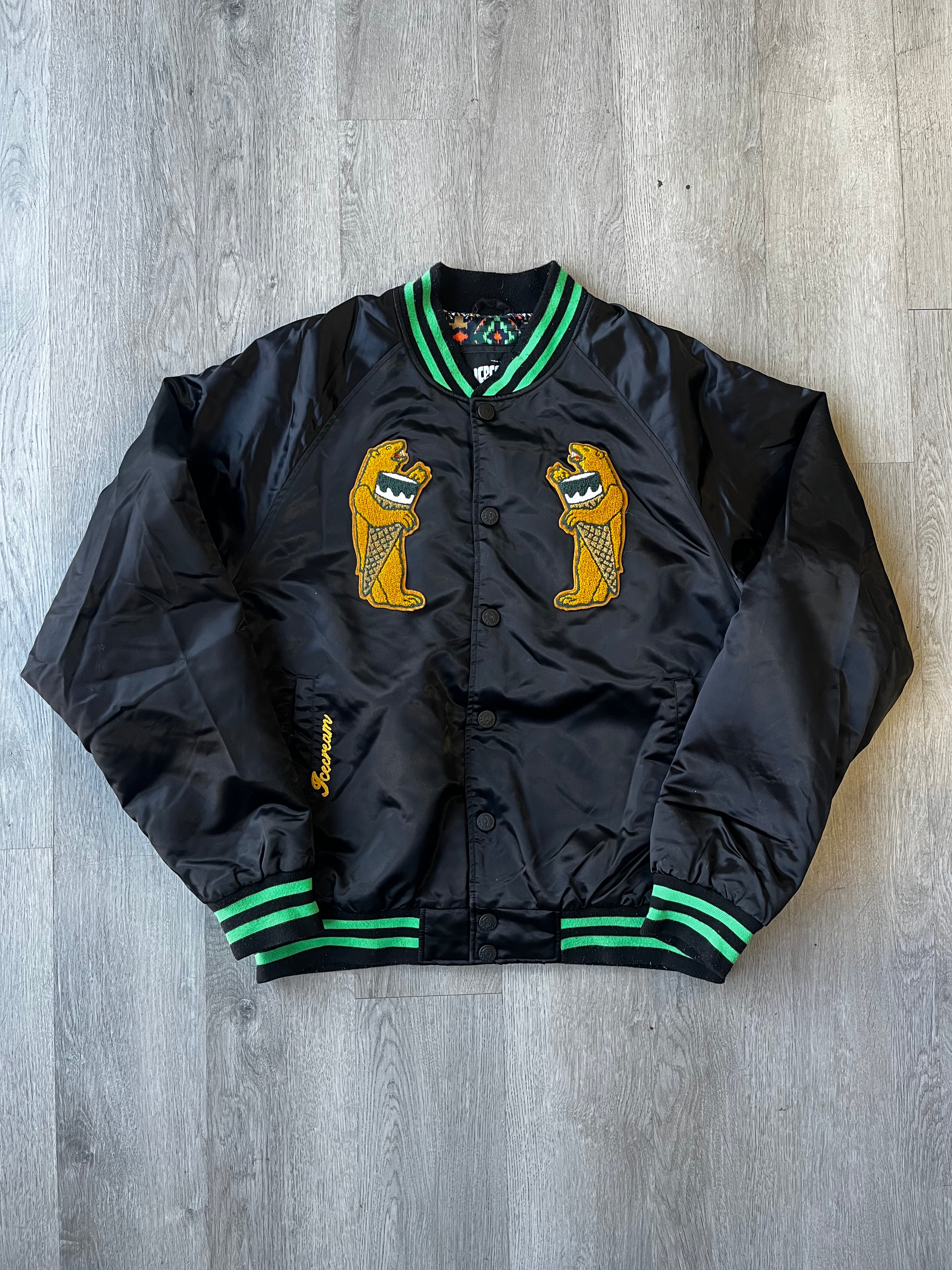 Icecream Bear Patch Varsity Jacket