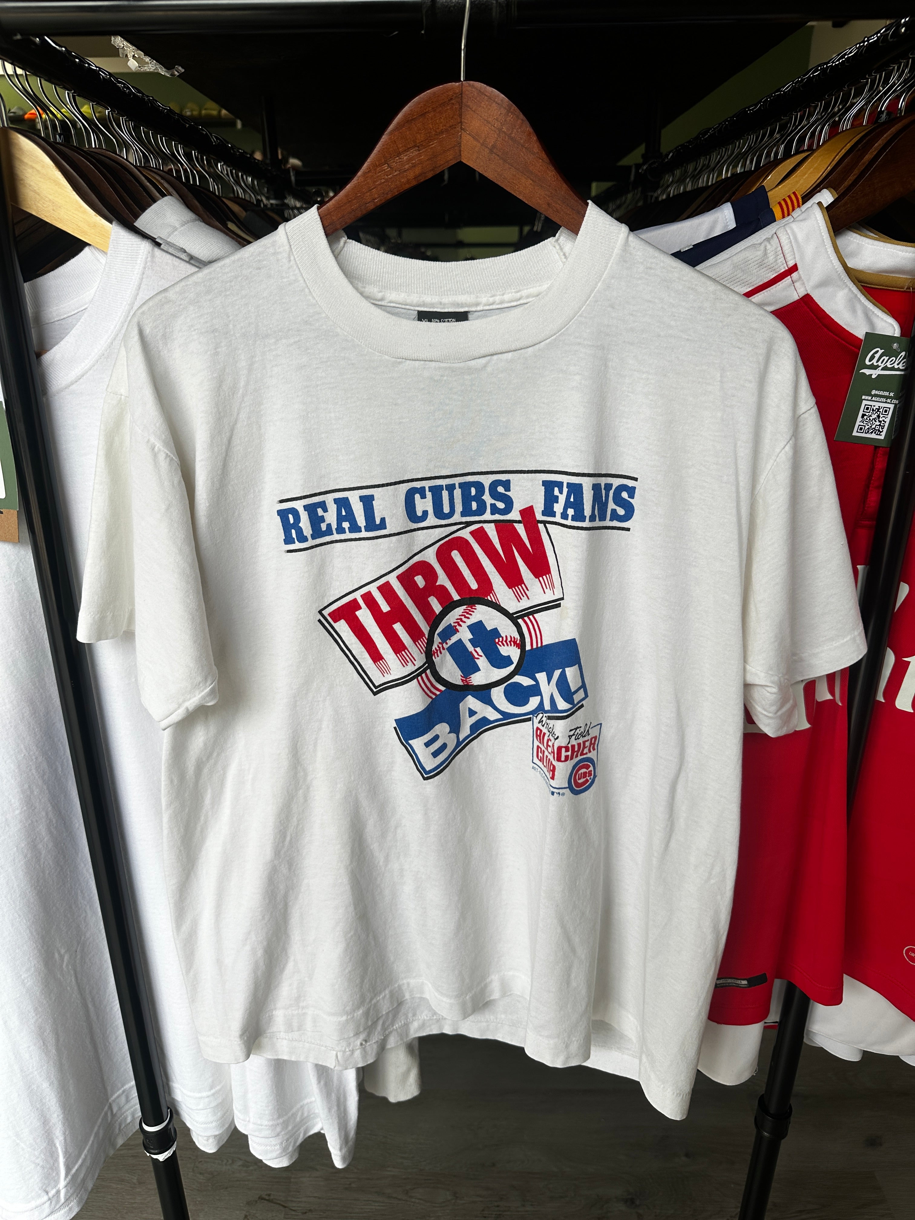 Vintage Chicago Cubs Real Cubs Fans Throw It Back Tee