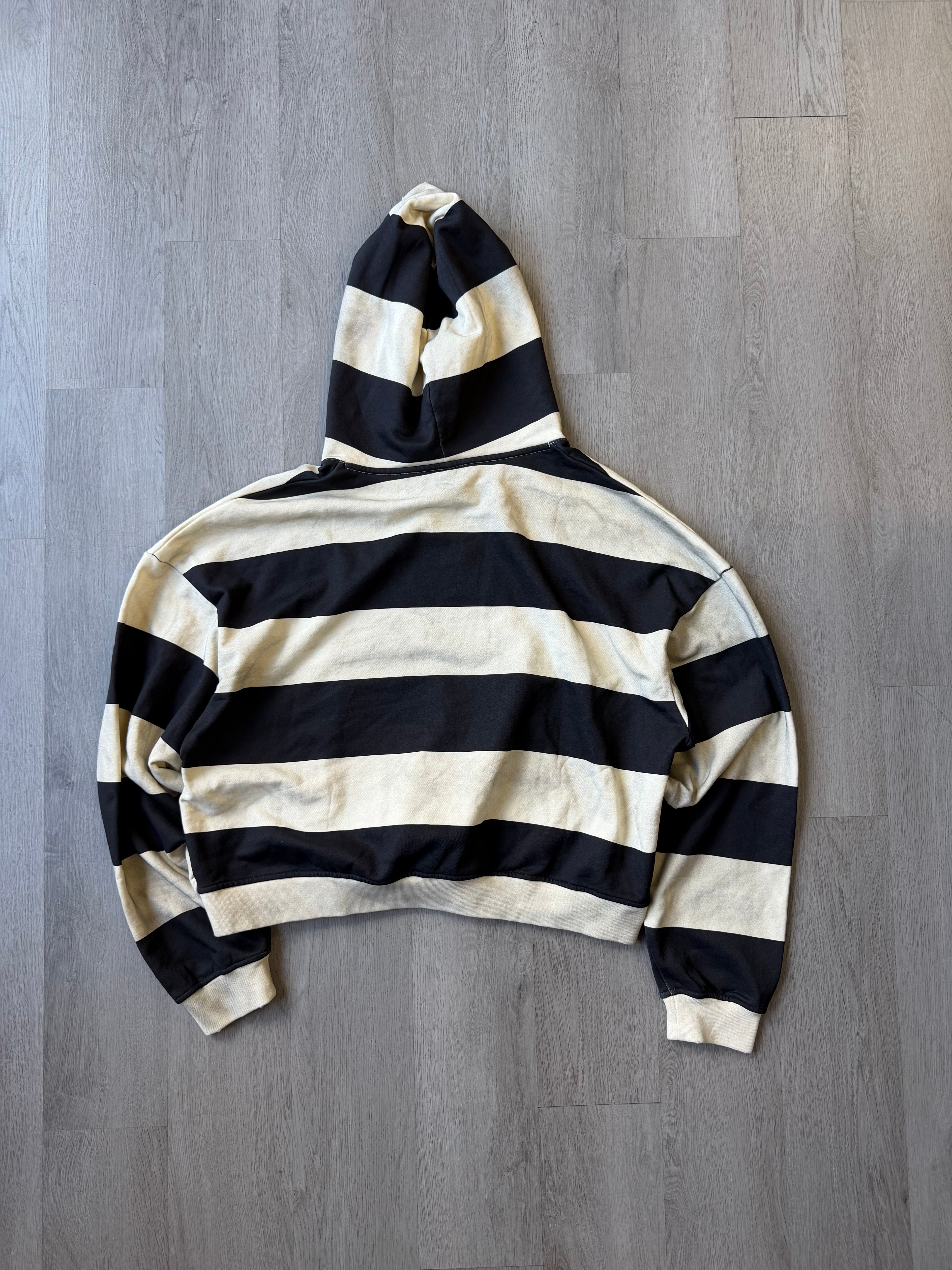 Rokkout Apparel Striped Distressed Hoodie
