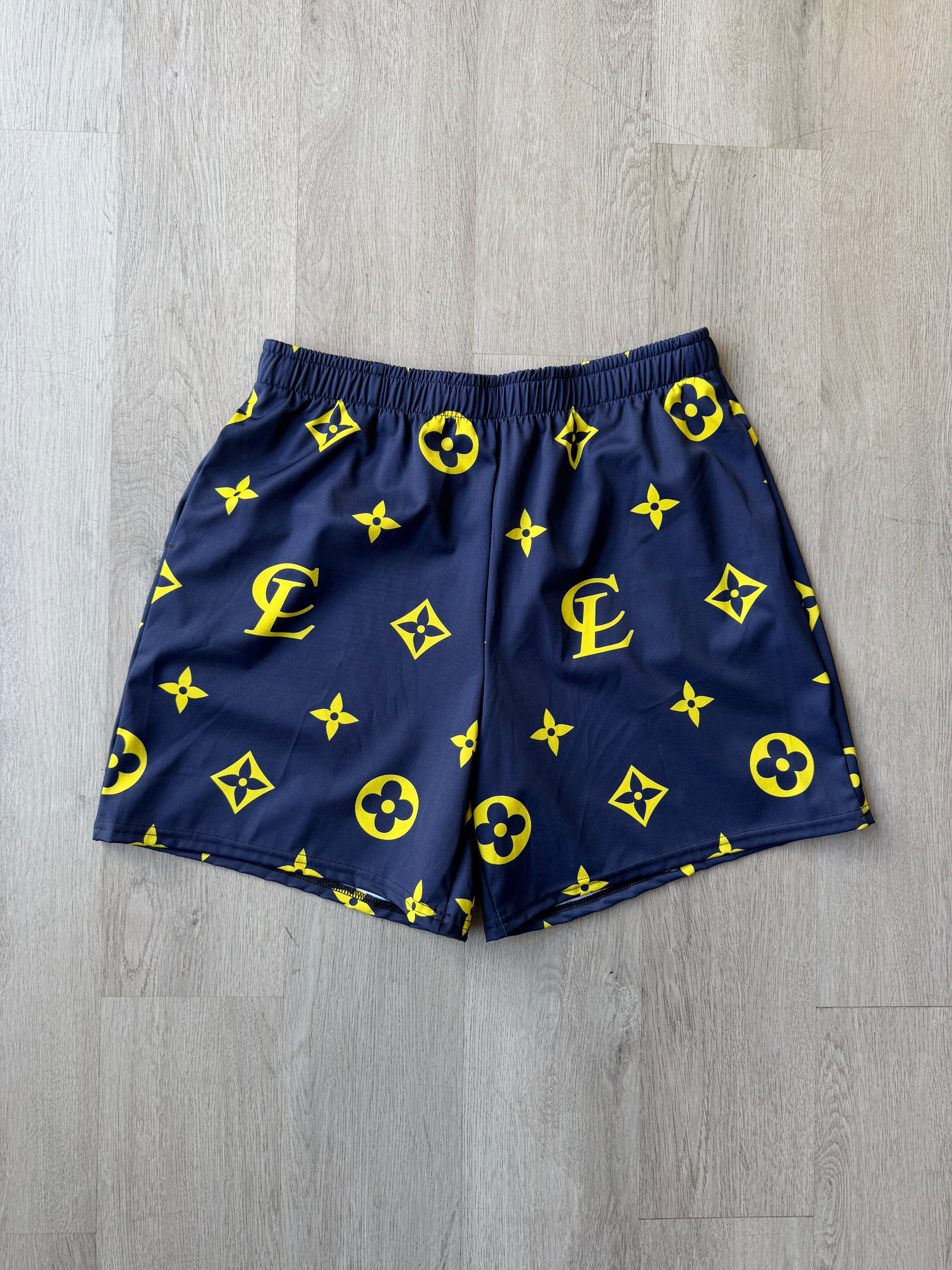Navy Monogram Shorts