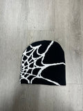 Black w/ White #2 Y2K Style Spider Web Beanie