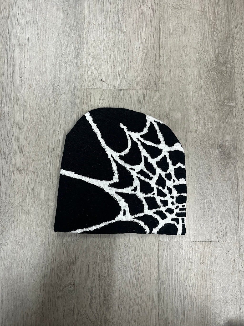 Black w/ White #2 Y2K Style Spider Web Beanie