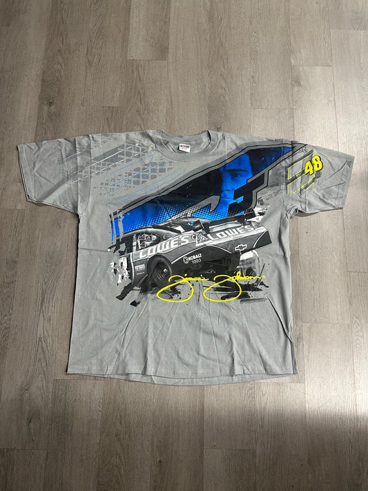 Grey Vintage Chase Authentics Jimmie Johnson #48 Lowes NASCAR Tee