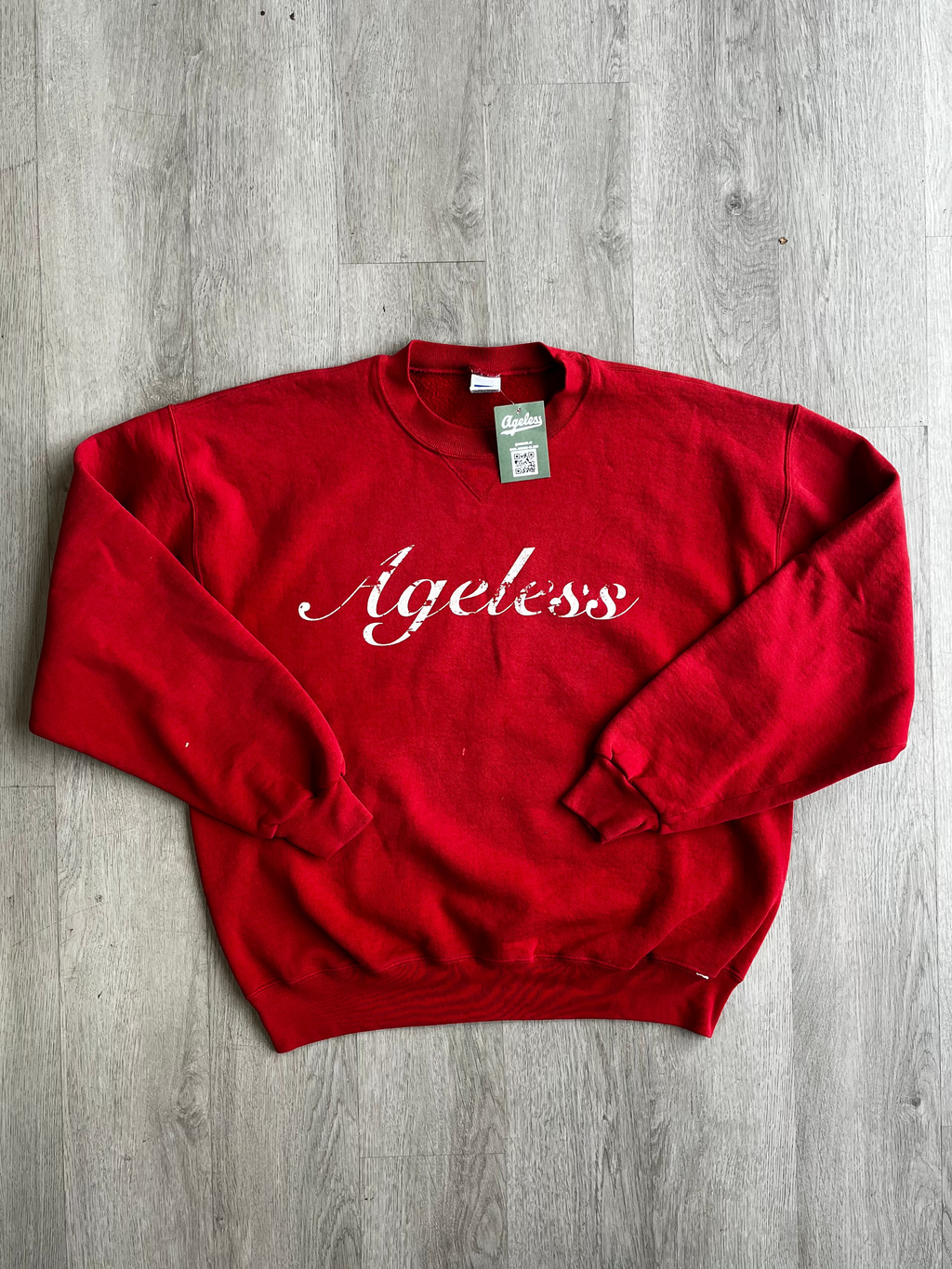 Vintage Russell Ageless Deep Red Script Sweatshirt