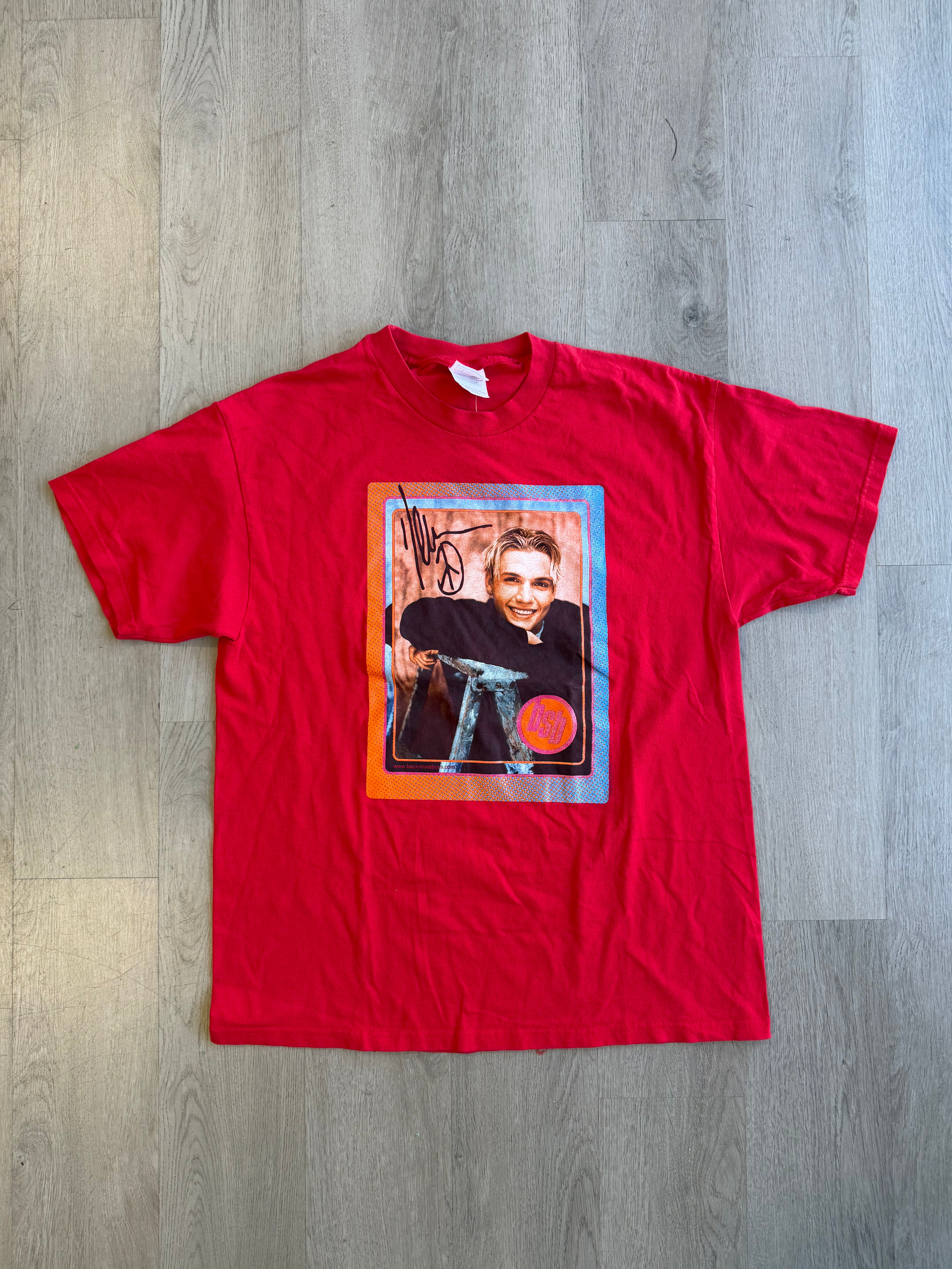 Vintage Nick Carter Backstreet Boys Red Tee