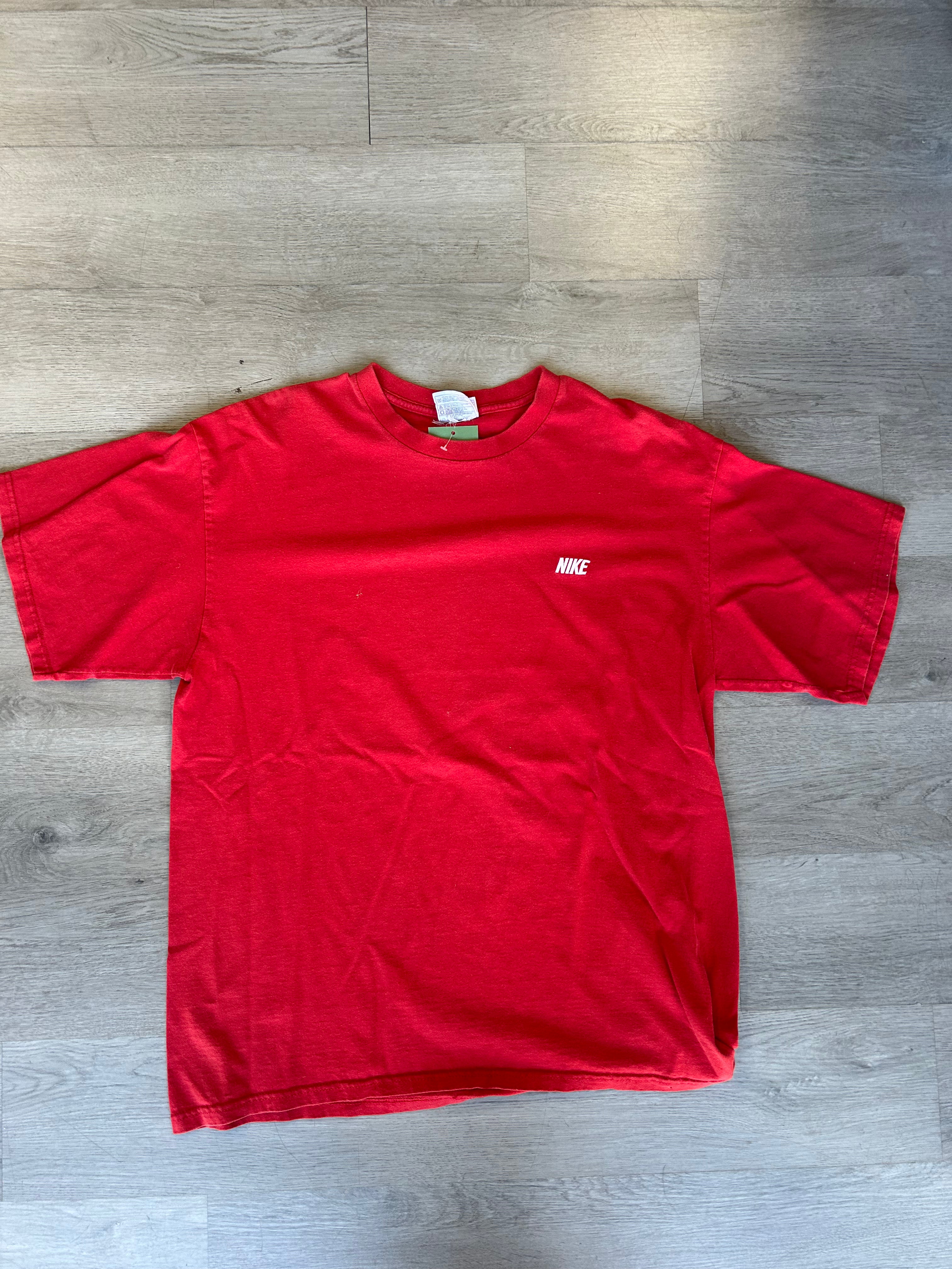 Red Nike Embroidered Chest Logo Tee