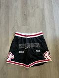 True Religion arched logo basketball shorts