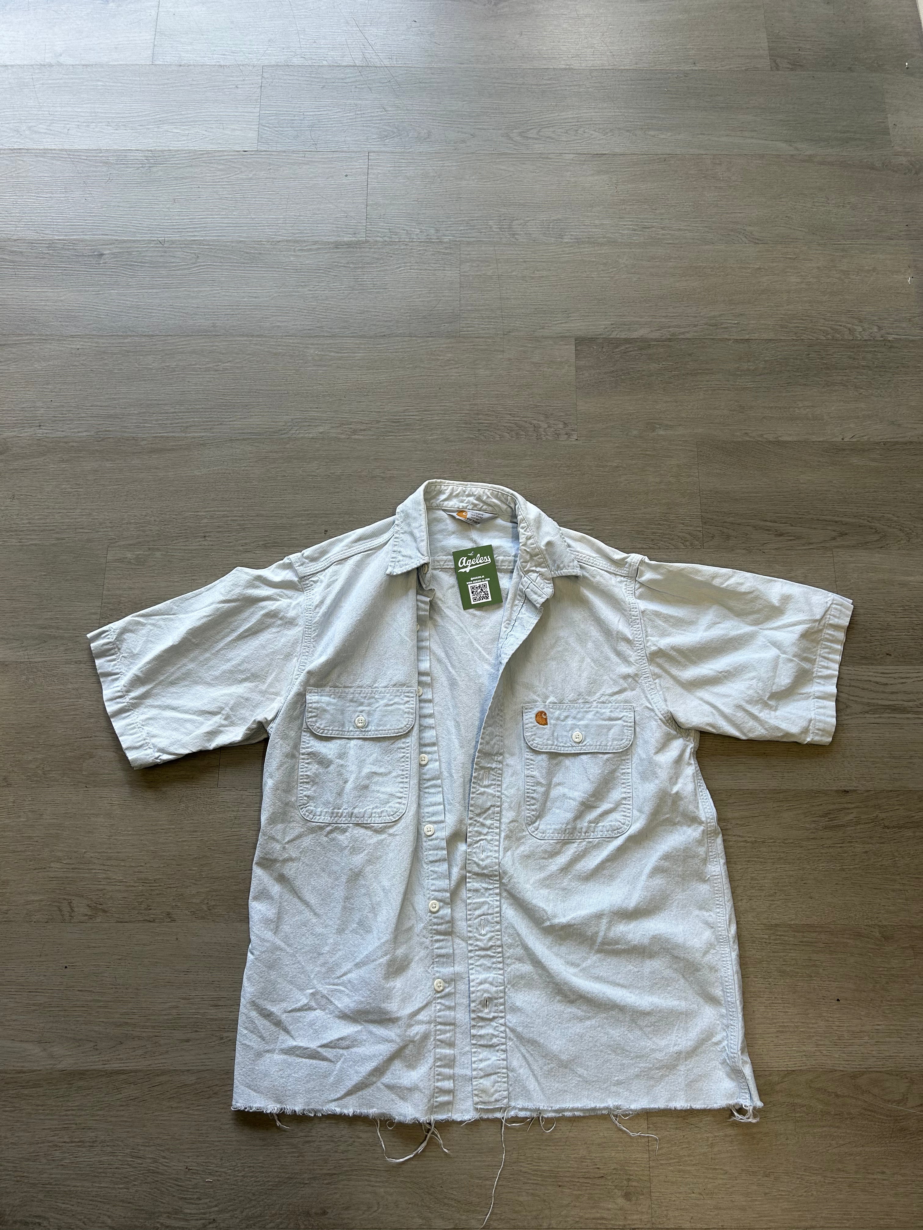 Vintage light blue Carhartt distressed button up