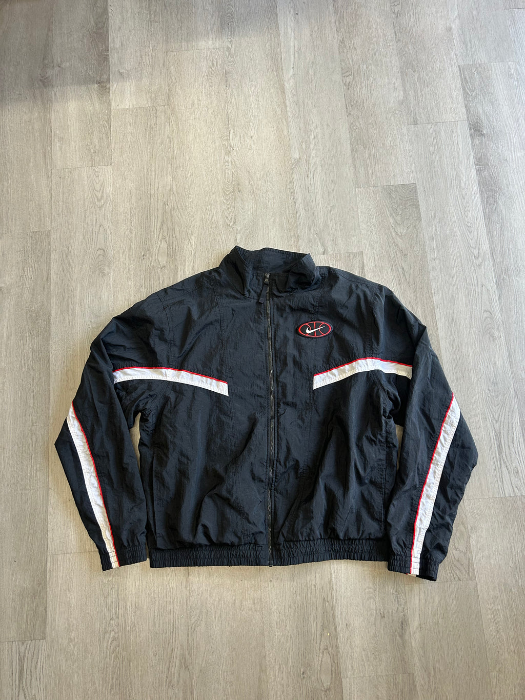 Vintage Nike Black Windbreaker Jacket Basketball Logo