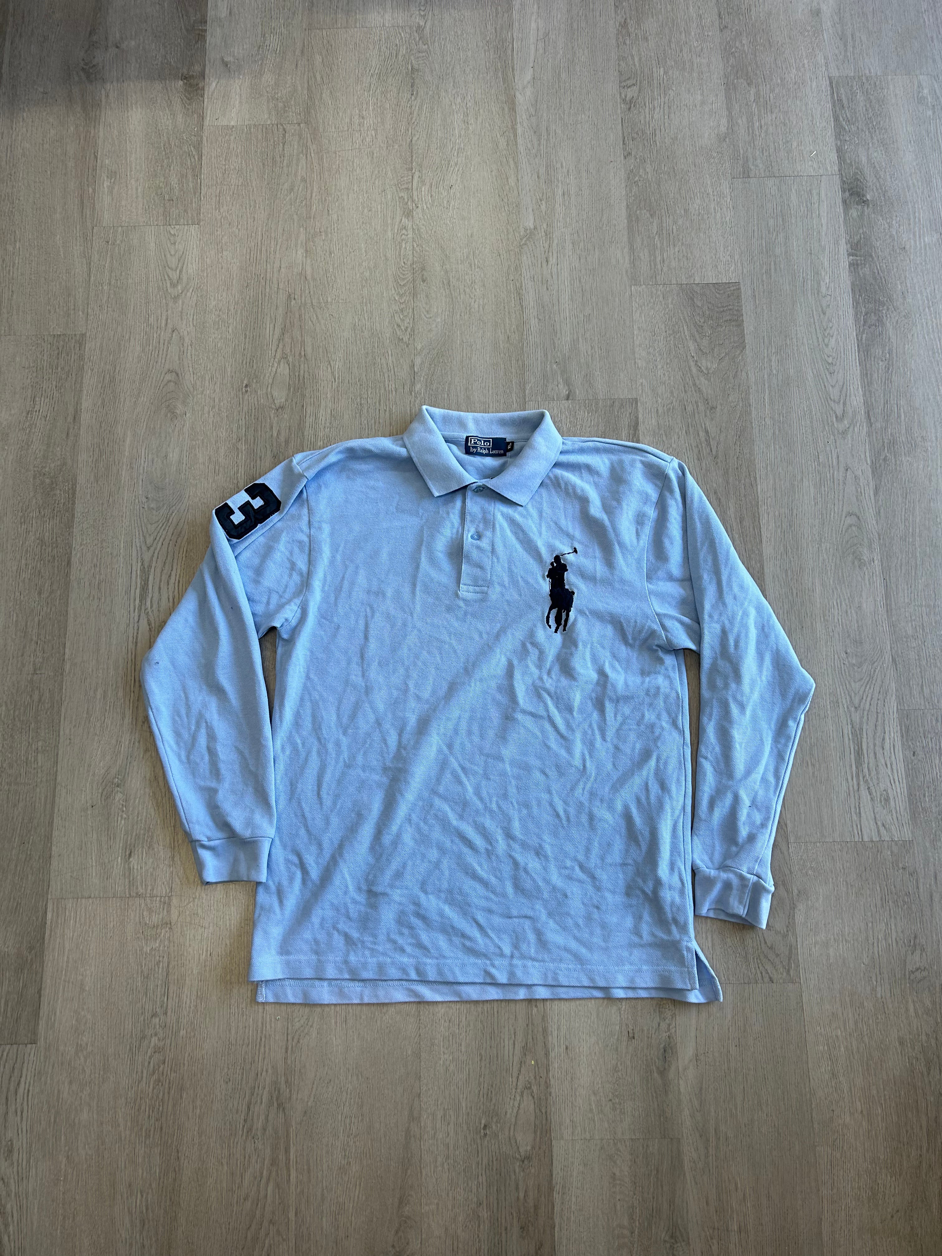 Light Blue Polo Ralph Lauren Long Sleeve Rugby Shirt