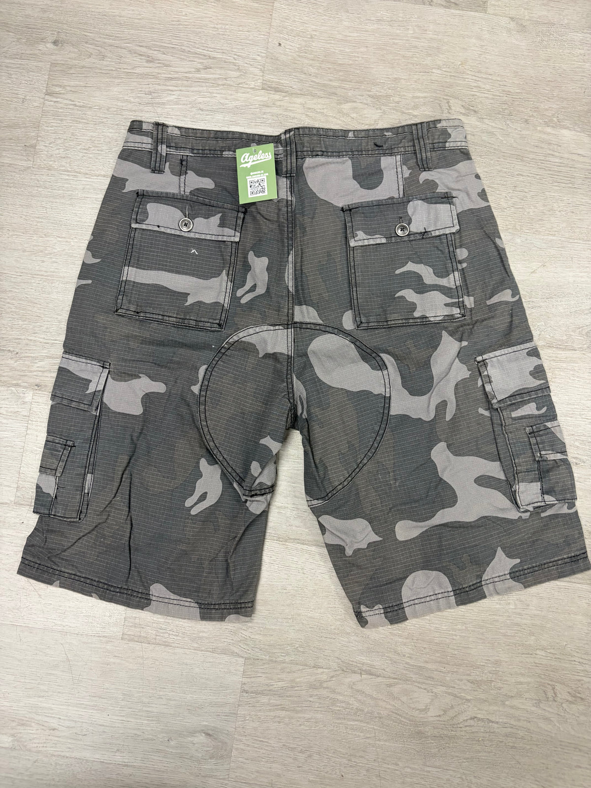 Vintage Grey Camo Cargo Shorts