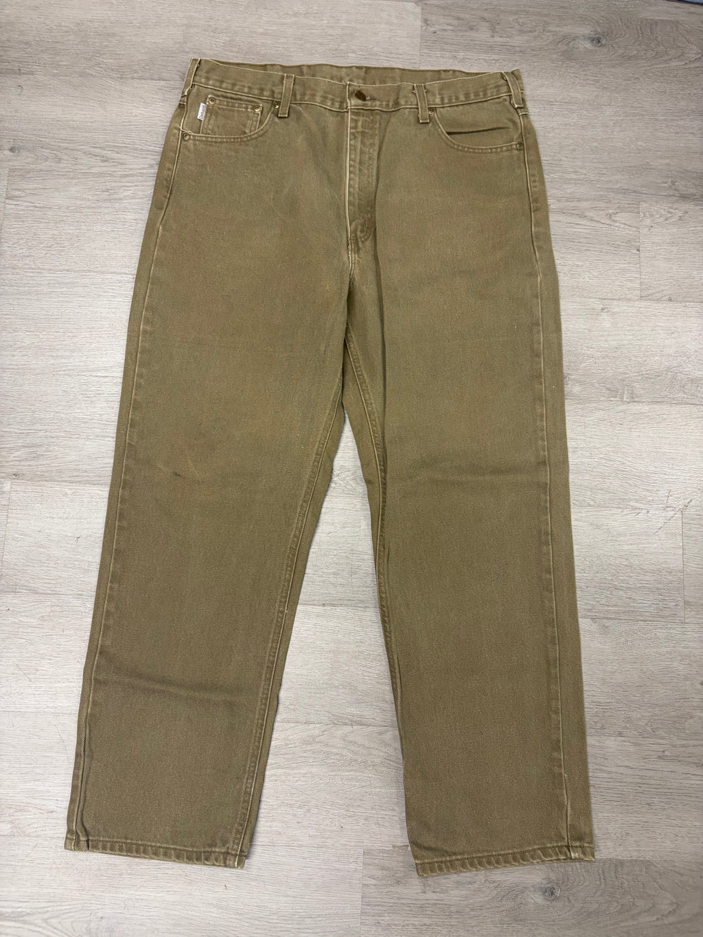 Carhartt Dark Tan Canvas Denim Jeans