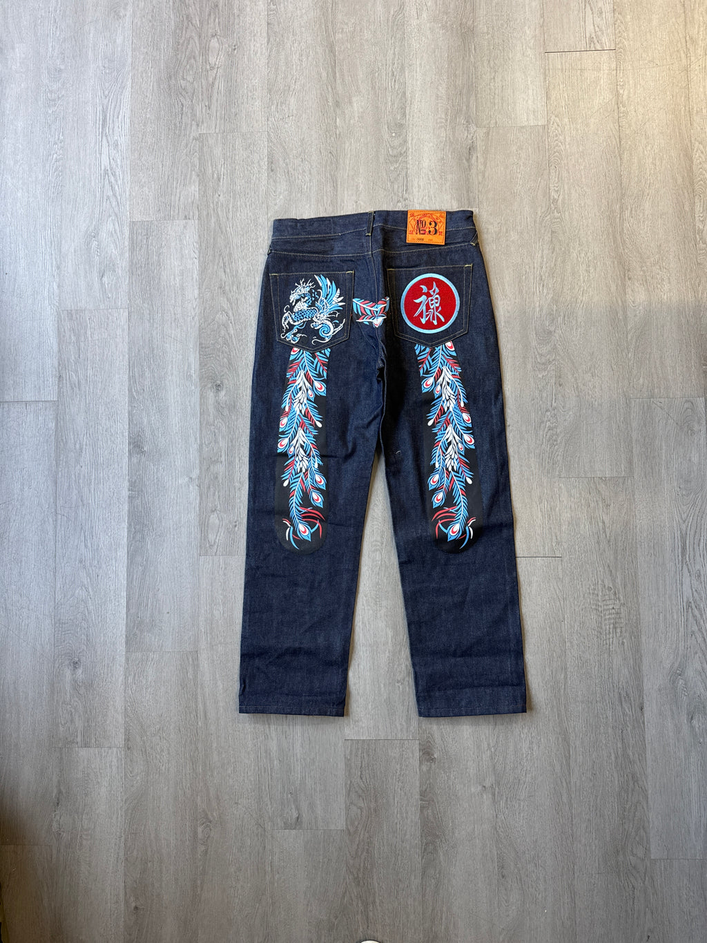 Evisu Embroidered Japanese Art Selvedge Denim Jeans