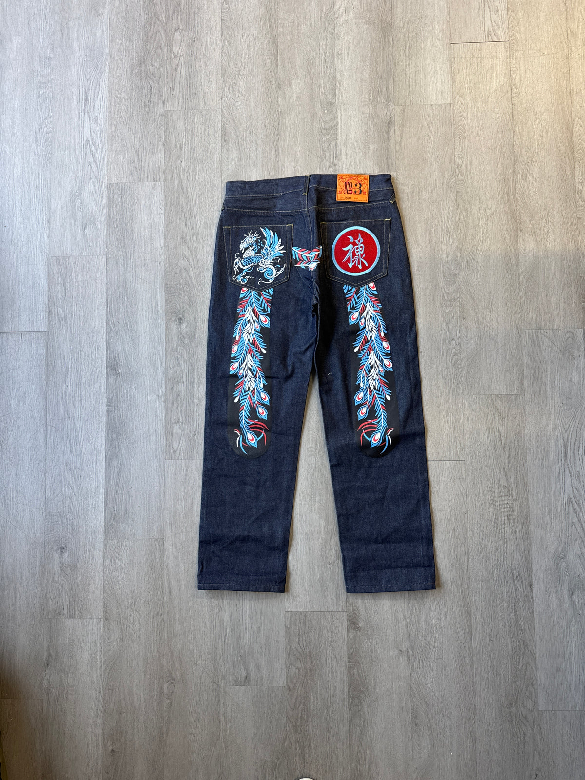 Evisu Embroidered Japanese Art Selvedge Denim Jeans
